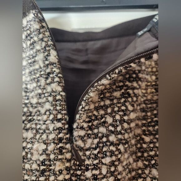 Talbots  2P Brown Tweed WOOLBlend Pencil Straight Lined Zipper Women Skirt - Picture 8 of 8
